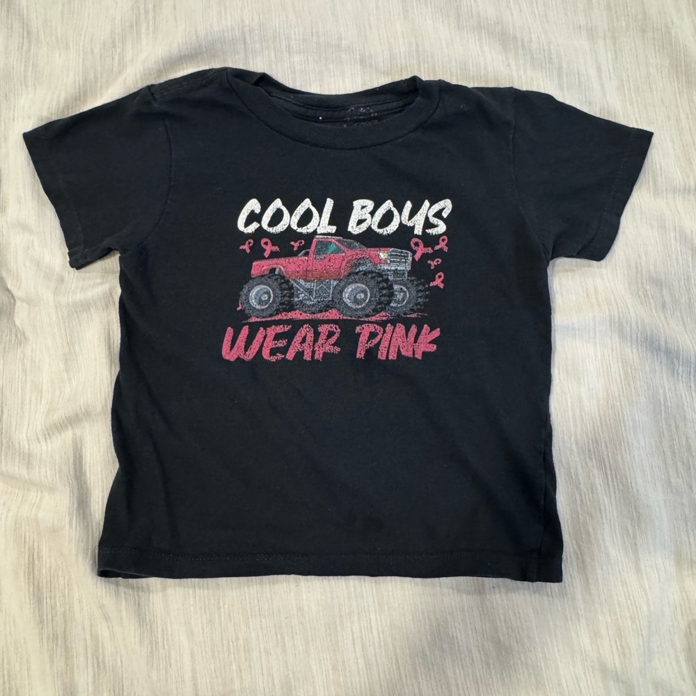 Black T-Shirt with Pink Graphic
